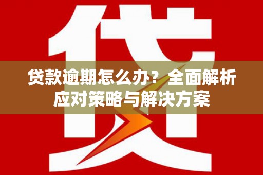 黔西南贷款逾期怎么办？全面解析应对策略与解决方案
