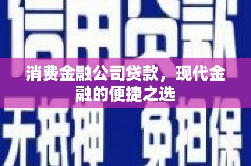 黔西南消费金融公司贷款，现代金融的便捷之选