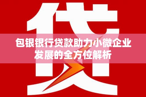 黔西南包银银行贷款助力小微企业发展的全方位解析