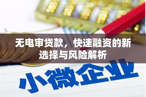 黔西南无电审贷款，快速融资的新选择与风险解析