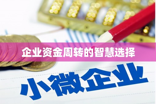 黔西南企业资金周转的智慧选择