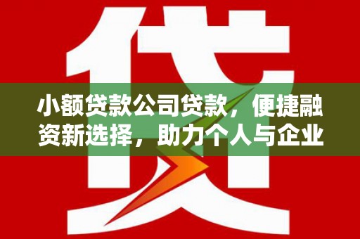 黔西南小额贷款公司贷款，便捷融资新选择，助力个人与企业成长