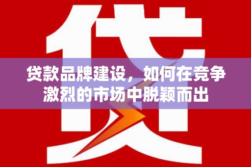 黔西南贷款品牌建设，如何在竞争激烈的市场中脱颖而出