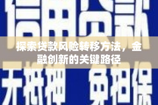 黔西南探索贷款风险转移方法，金融创新的关键路径