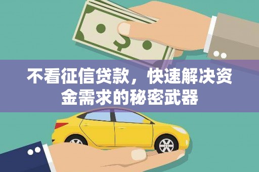 黔西南不看征信贷款，快速解决资金需求的秘密武器