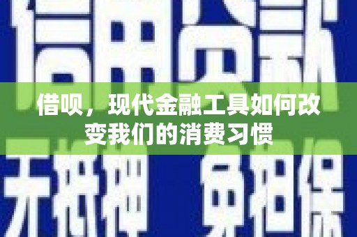 黔西南借呗，现代金融工具如何改变我们的消费习惯