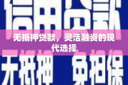黔西南无抵押贷款，灵活融资的现代选择