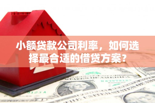 黔西南小额贷款公司利率，如何选择最合适的借贷方案？