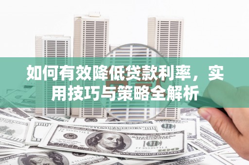 黔西南如何有效降低贷款利率，实用技巧与策略全解析