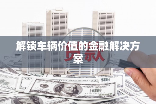 黔西南解锁车辆价值的金融解决方案