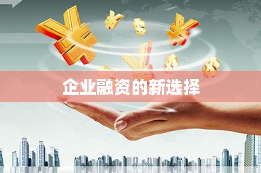 黔西南企业融资的新选择